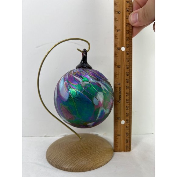 VTG Hand Spun Blown Glass Art Ornament w/ Stand Stateline Myrtlewood - Picture 8 of 8